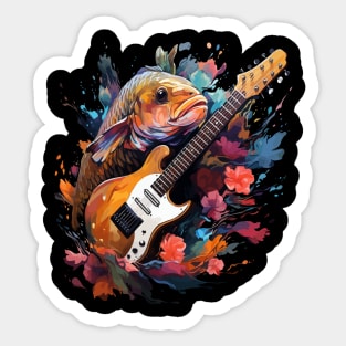 Arowana Playing Guitar Sticker